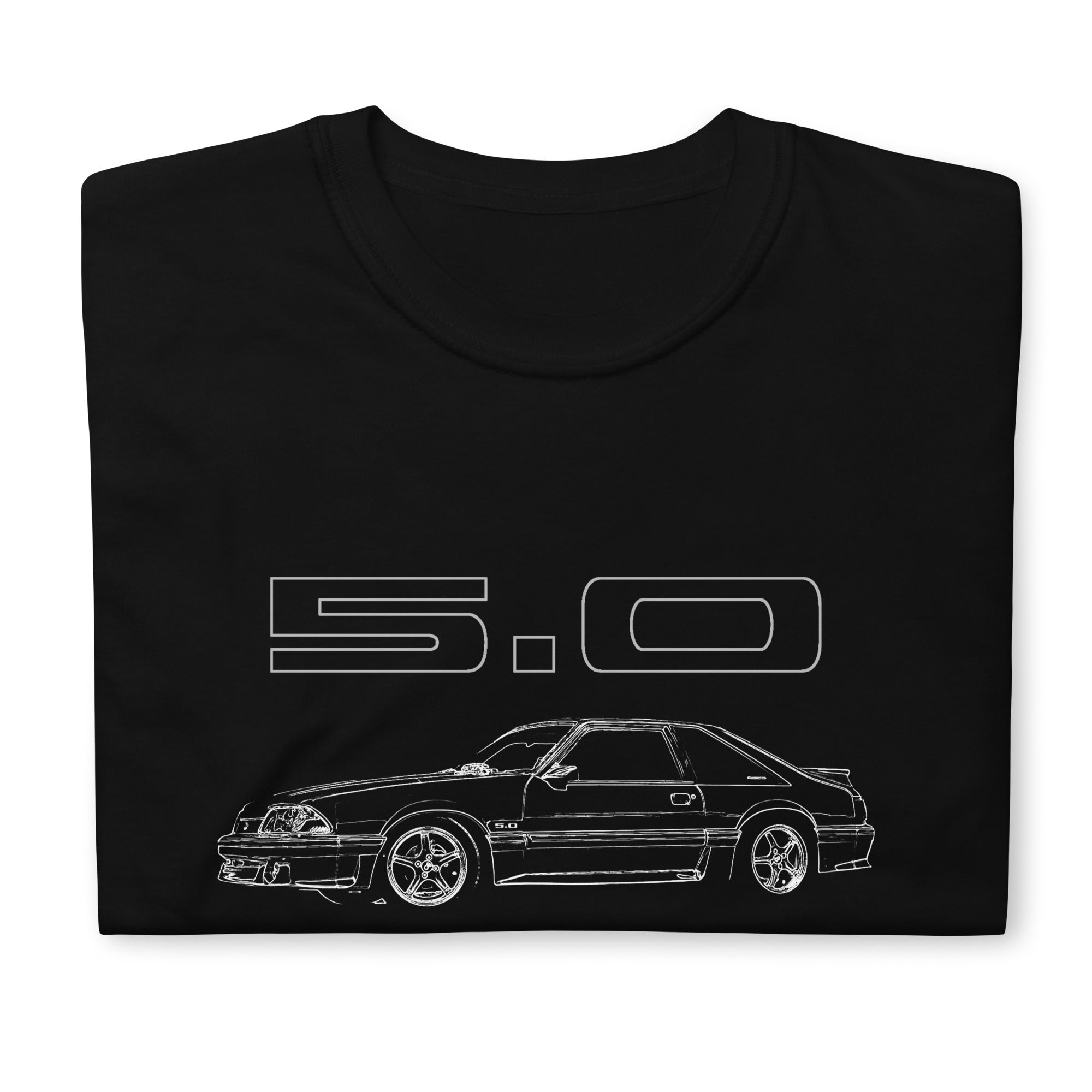 Third Generation Mustang GT Fox Body Foxbody 5.0 Line Art Short-Sleeve T-Shirt