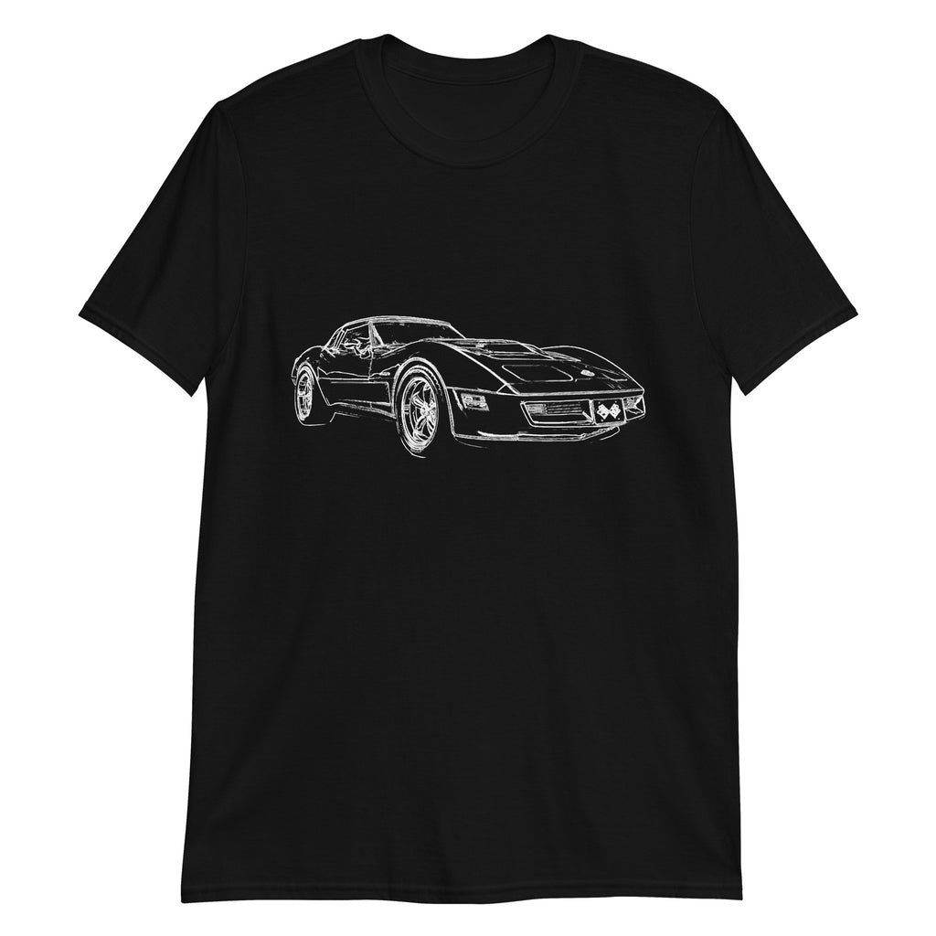 1982 Corvette C3 Line Art Muscle Car Collector Gift Short-Sleeve Unisex T-Shirt
