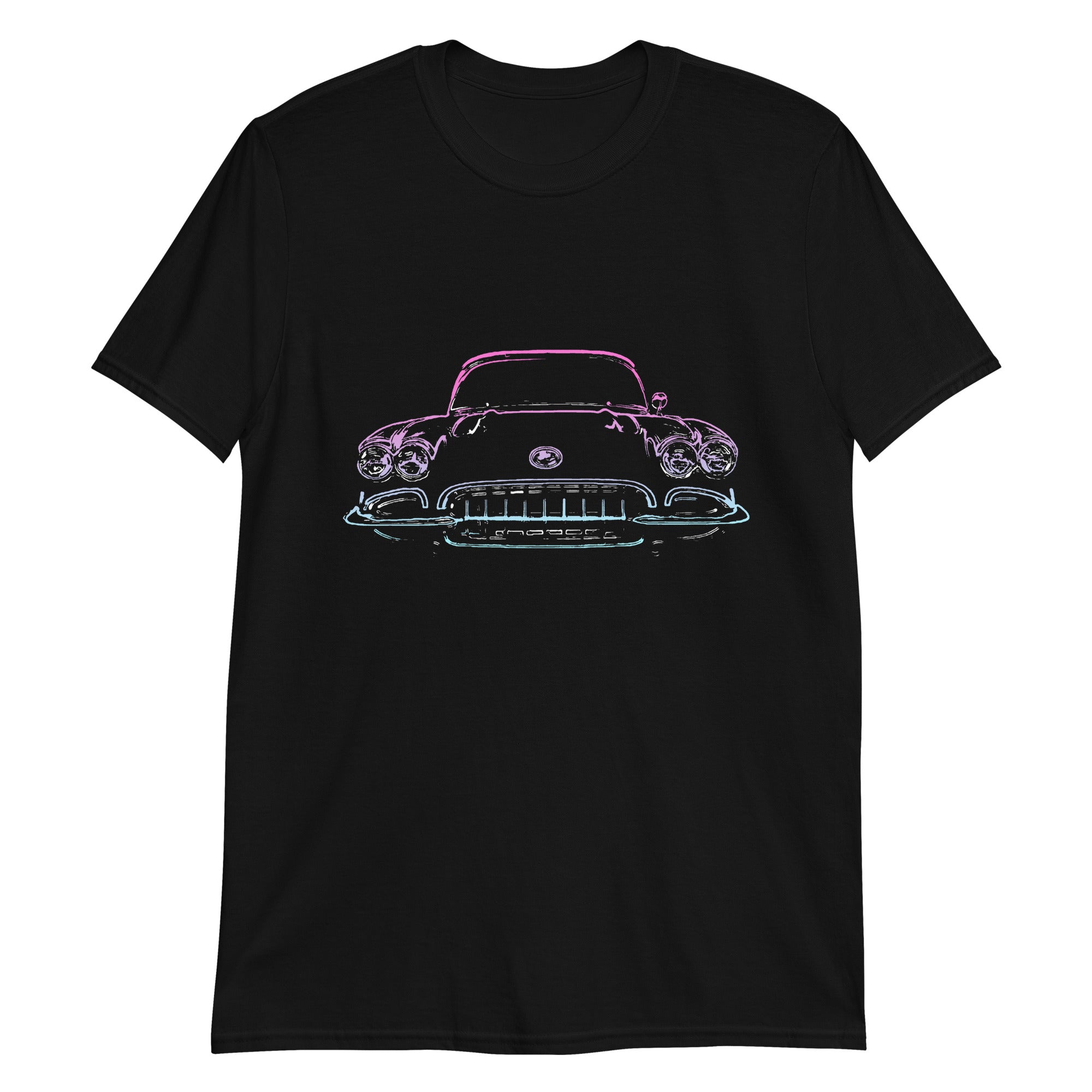 Corvette C1 Front Grille Antique Car Line Art Short-Sleeve Unisex T-Shirt