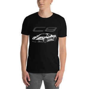 Mid Engine 8th Gen C8 Corvette Owner Gift Short-Sleeve Unisex T-Shirt