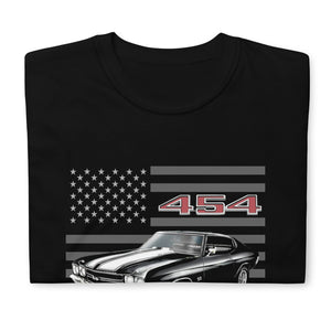 Black 1970 Chevelle 454 SS Muscle Car Owner Gift Short-Sleeve Unisex T-Shirt