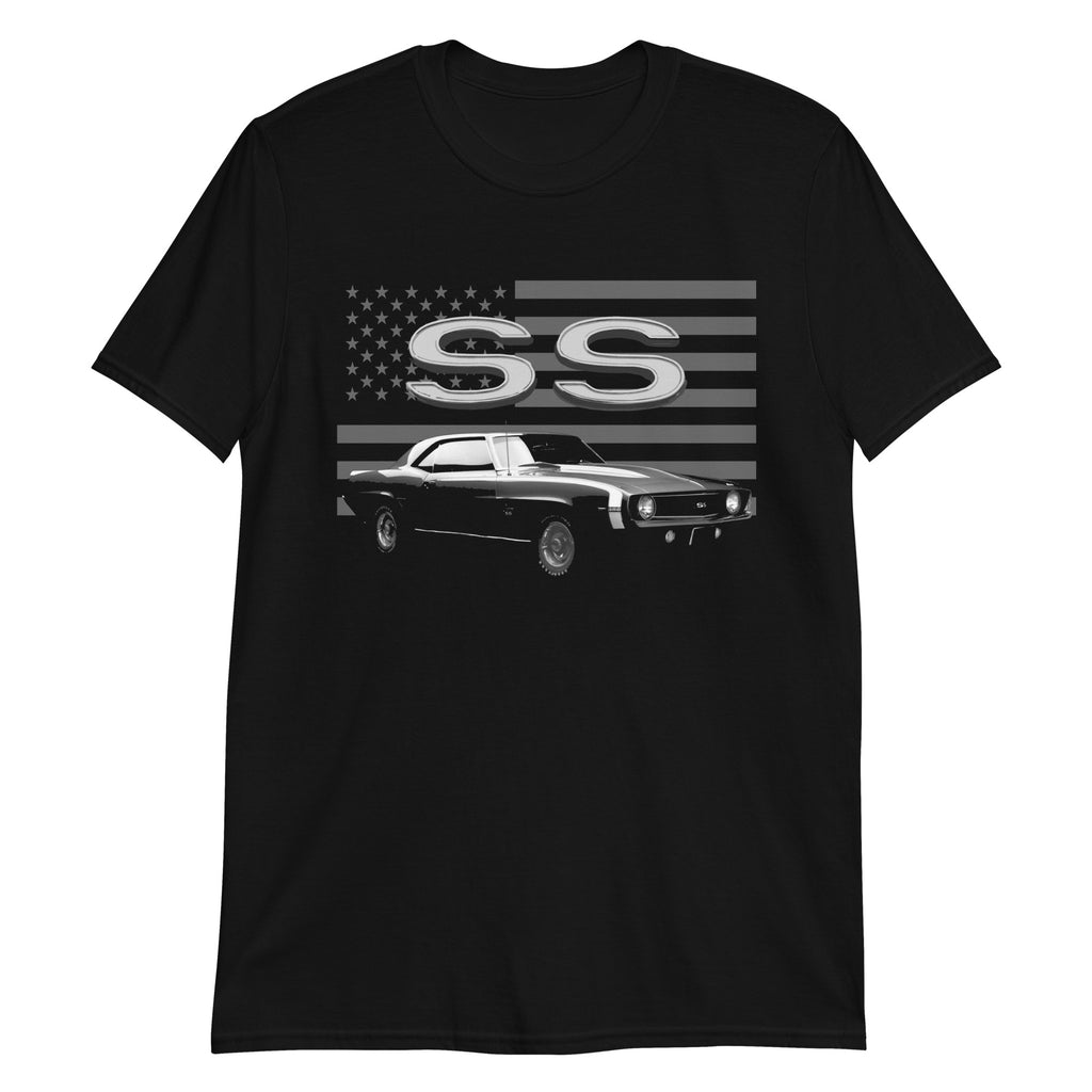 Black Chevy Camaro SS 396 Muscle Car Owner Custom Gift Short-Sleeve T-Shirt