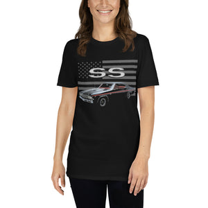 Black Chevy Chevelle SS Classic Muscle Car Owner Gift Short-Sleeve T-Shirt
