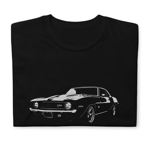 Old Black Camaro Outline Chevy Muscle Car Owner Gift Short-Sleeve Unisex T-Shirt