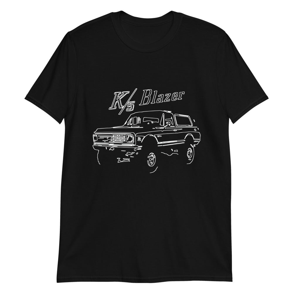 1971 Chevy K5 Blazer Owner Gift Outline Art Short-Sleeve Unisex T-Shirt