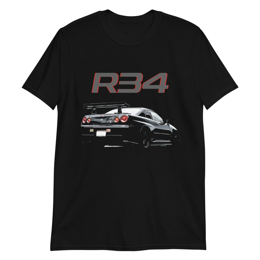 Black GT-R R34 Skyline GTR JDM Tuner Drift Street Racing Short-Sleeve T-Shirt