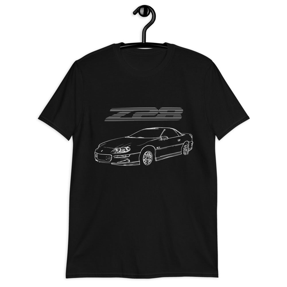 Chevy Camaro Z28 Fourth Generation Outline Art Short-Sleeve Unisex T-Shirt