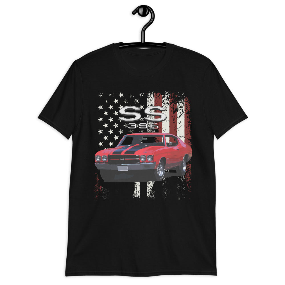 1970 Chevelle SS Red with Black Stripes Muscle Car Short-Sleeve T-Shirt