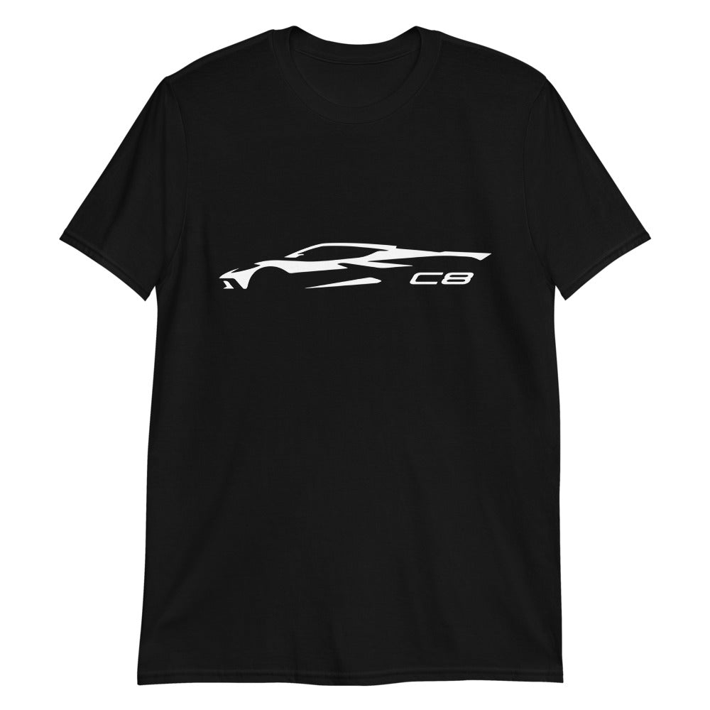 2023 Corvette C8 Outline 8th Gen Mid Engine Vette Gift Short-Sleeve T-Shirt