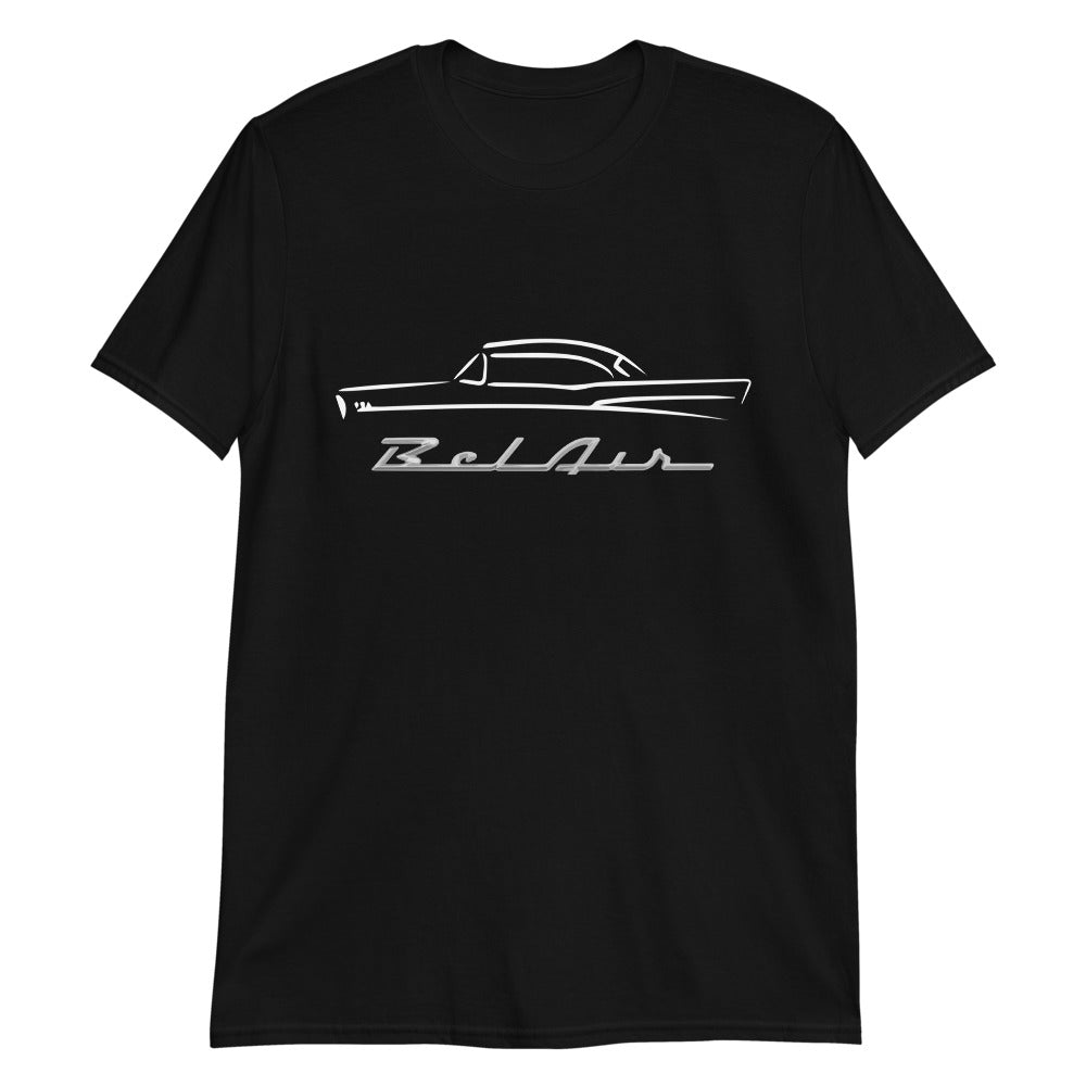 1957 Chevy 57 Belair Bel Air Outline Antique American Collector Car Gift T-Shirt