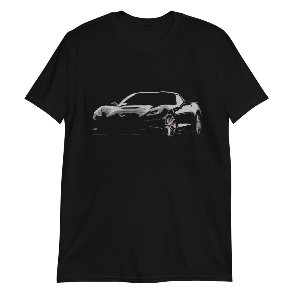 Corvette C7 Black Silhouette Gift for Vette Owner Short-Sleeve Unisex T-Shirt