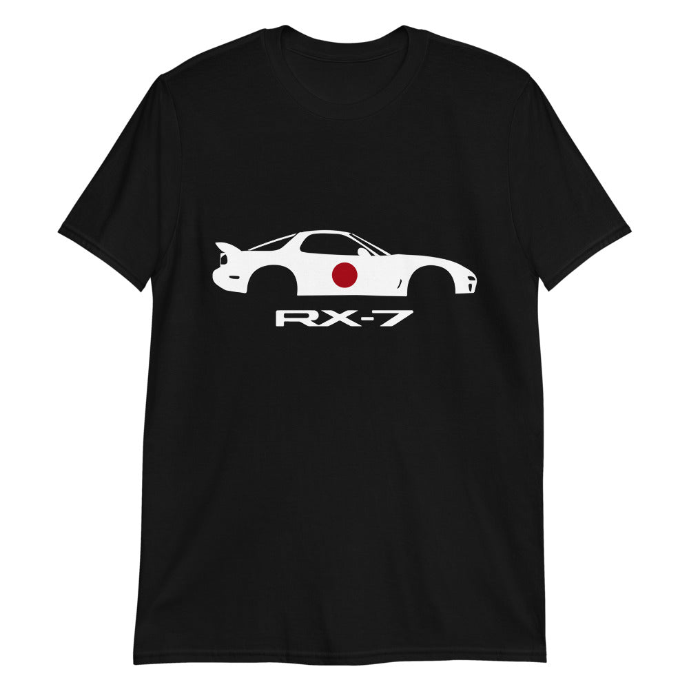 RX-7 JDM Tuner Stencil Japanese Rotary Engine Sportscar RX7 Driver Short-Sleeve Unisex T-Shirt