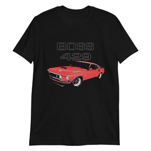 1969 Mustang Boss 429 Red Rare Muscle Car Collector Gift Short-Sleeve T-Shirt