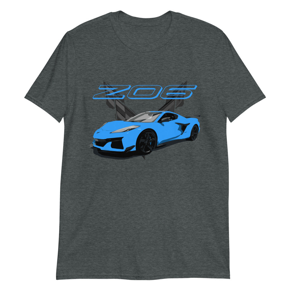 Rapid Blue 2023 C8 Z06 Corvette Owner Gift Short-Sleeve Unisex T-Shirt