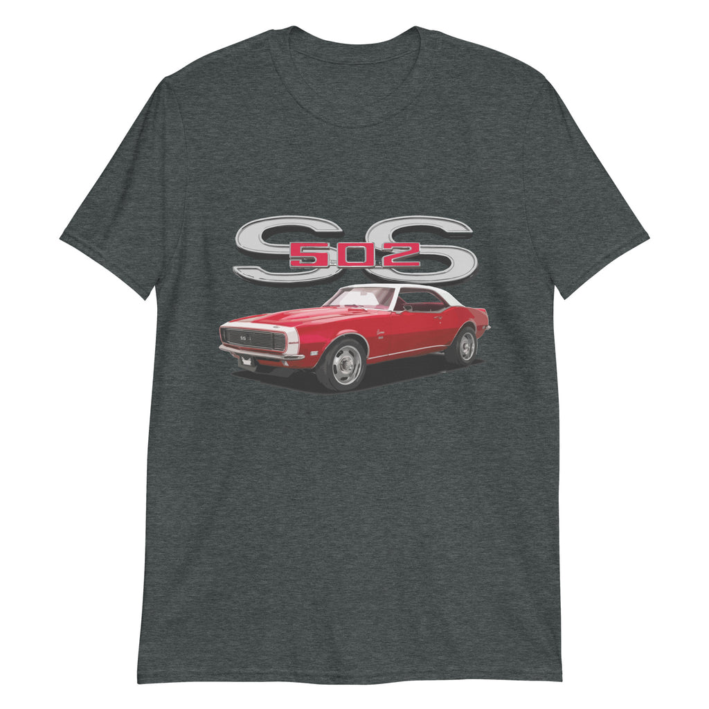 1968 Red Camaro SS 502 Muscle Car Owner Gift Short-Sleeve Unisex T-Shirt