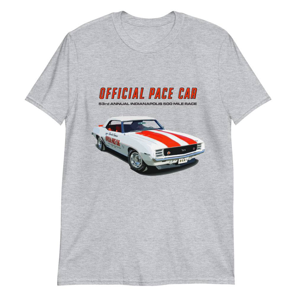 1969 Camaro SS Official Pace Car 53rd Indianapolis 500 Mile Race Short-Sleeve Unisex T-Shirt