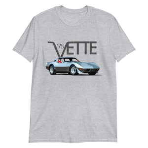 1978 Chevy Corvette C3 25th Silver Anniversary Muscle Car Short-Sleeve T-Shirt