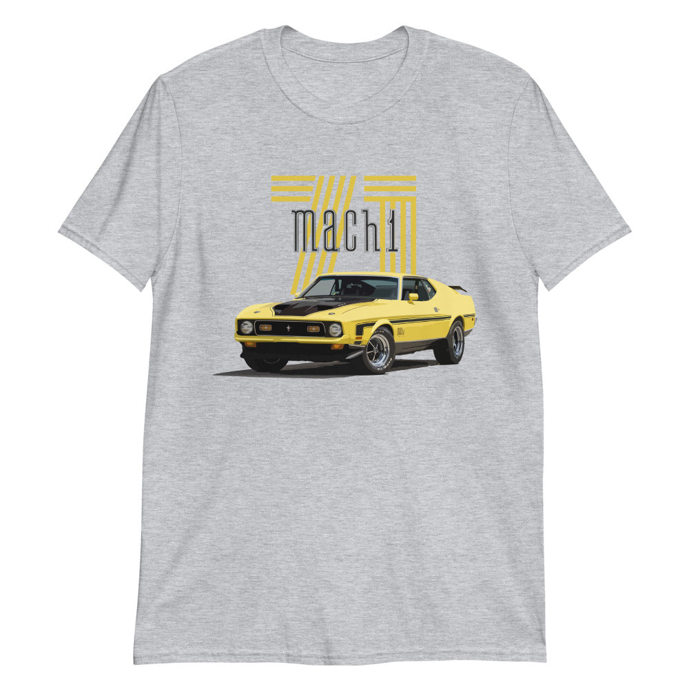 1971 Yellow Mustang Mach 1 Muscle Car Short-Sleeve Unisex T-Shirt