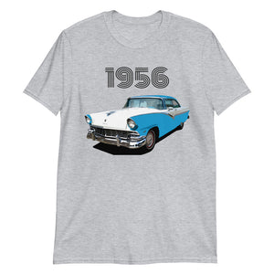1956 Ford Fairlane Turqoise White 2 dr Hardtop Antique Car Short-Sleeve T-Shirt