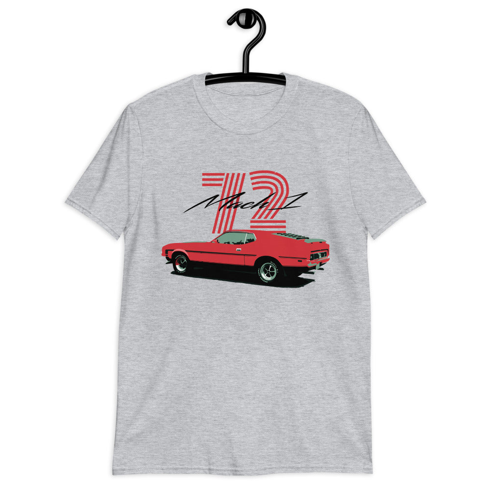 1972 Red Mustang Mach 1 Muscle Car Short-Sleeve Unisex T-Shirt