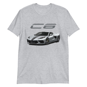 2021 Blade Silver Metallic Corvette C8 Owner Gift Short-Sleeve Unisex T-Shirt