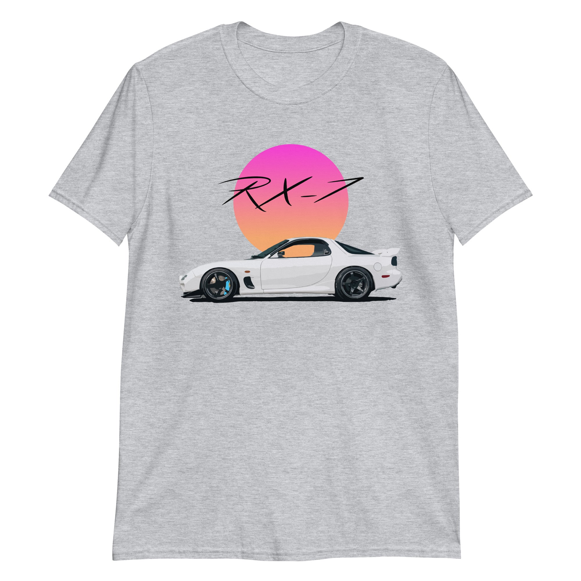 RX7 RX-7 Vaporwave Sun Aesthetic JDM Tuner Street Racing Short-Sleeve T-Shirt