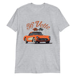 1956 Corvette Convertible Antique Classic Car 56 Vette T-Shirt in grey, front view