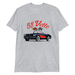 1958 Corvette C1 Antique Classic Car T-Shirt in grey, front view
