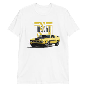 1971 Yellow Mustang Mach 1 Muscle Car Short-Sleeve Unisex T-Shirt