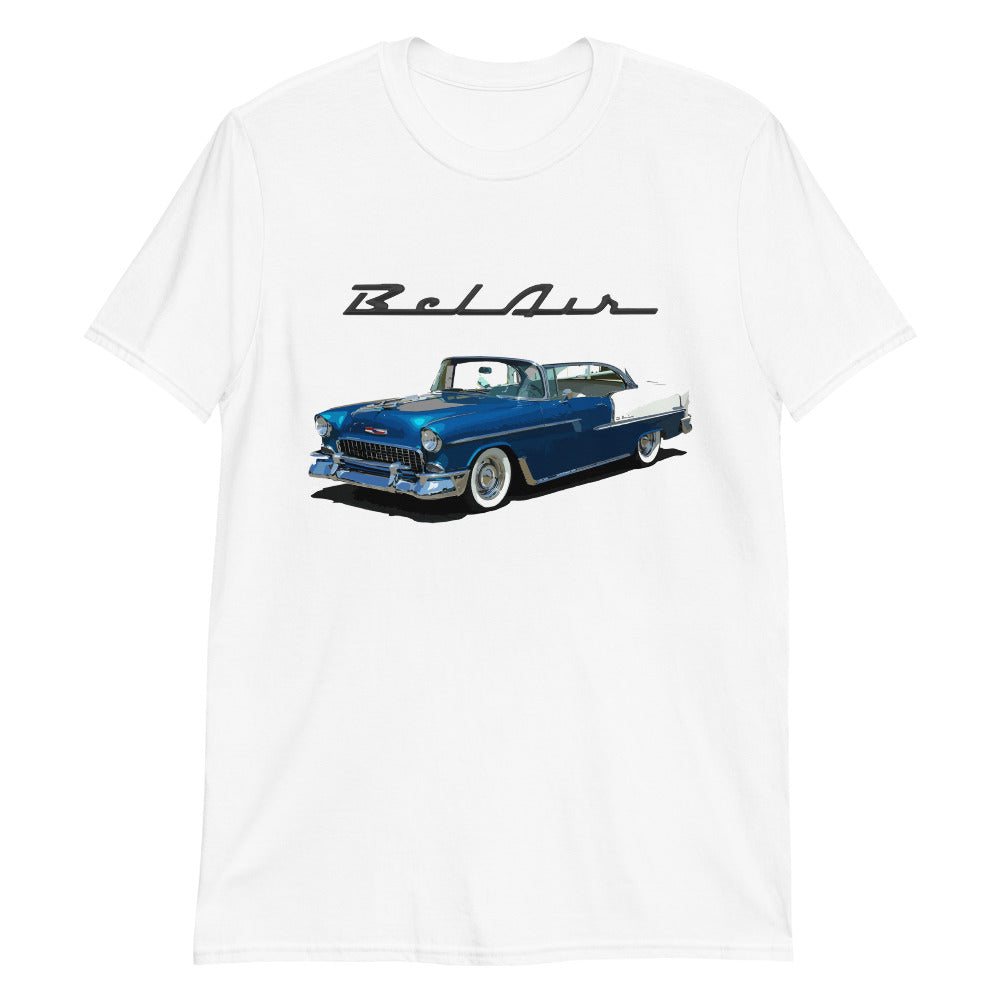 1955 Chevy BelAir Bel Air Hardtop Antique Collector Car Gift Short-Sleeve Shirt