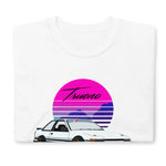 Trueno AE86 JDM Vaporwave Sun Drift Racing Tuner Car Short-Sleeve Unisex T-Shirt