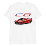 USA Red Mid Engine C8 Corvette Owner Gift Short-Sleeve Unisex T-Shirt