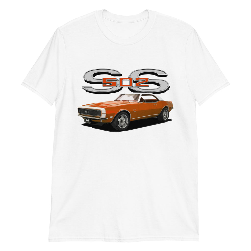 1968 Orange Camaro SS 502 Muscle Car Owner Gift Short-Sleeve Unisex T-Shirt