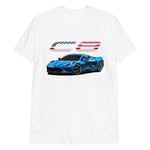 2021 2022 Rapid Blue Corvette C8 Patriotic Short-Sleeve Unisex T-Shirt