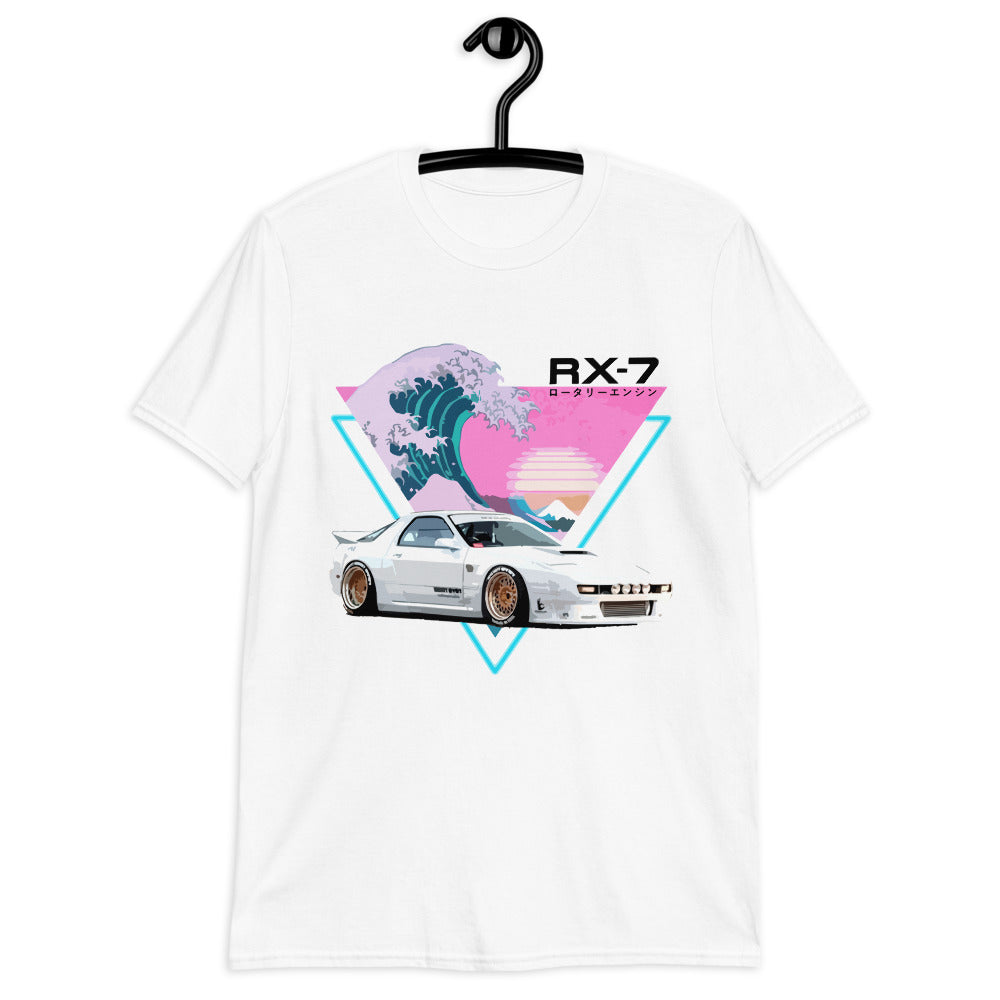 Vaporwave RX7 Japanese Wave RX-7 JDM Tuner Car Short-Sleeve Unisex T-Shirt