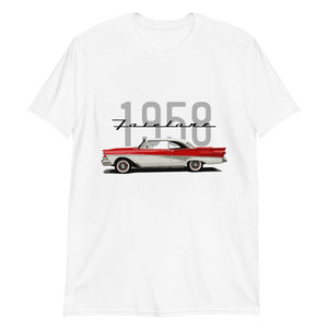 1958 Fairlane 500 Red and White Classic Car Custom T-Shirt