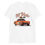 1956 Corvette Convertible Antique Classic Car 56 Vette T-Shirt in white, front view