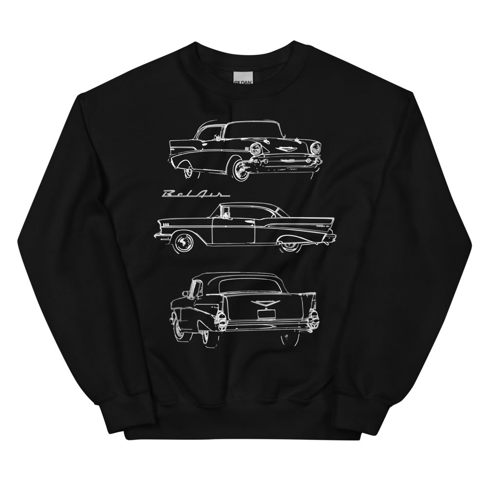 1957 Chevy Bel Air Antique Classic Collector Car Gift Unisex Sweatshirt