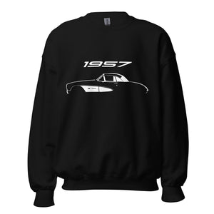 1957 Corvette C1 Silhouette Collector Car Custom Outline Art Unisex Sweatshirt