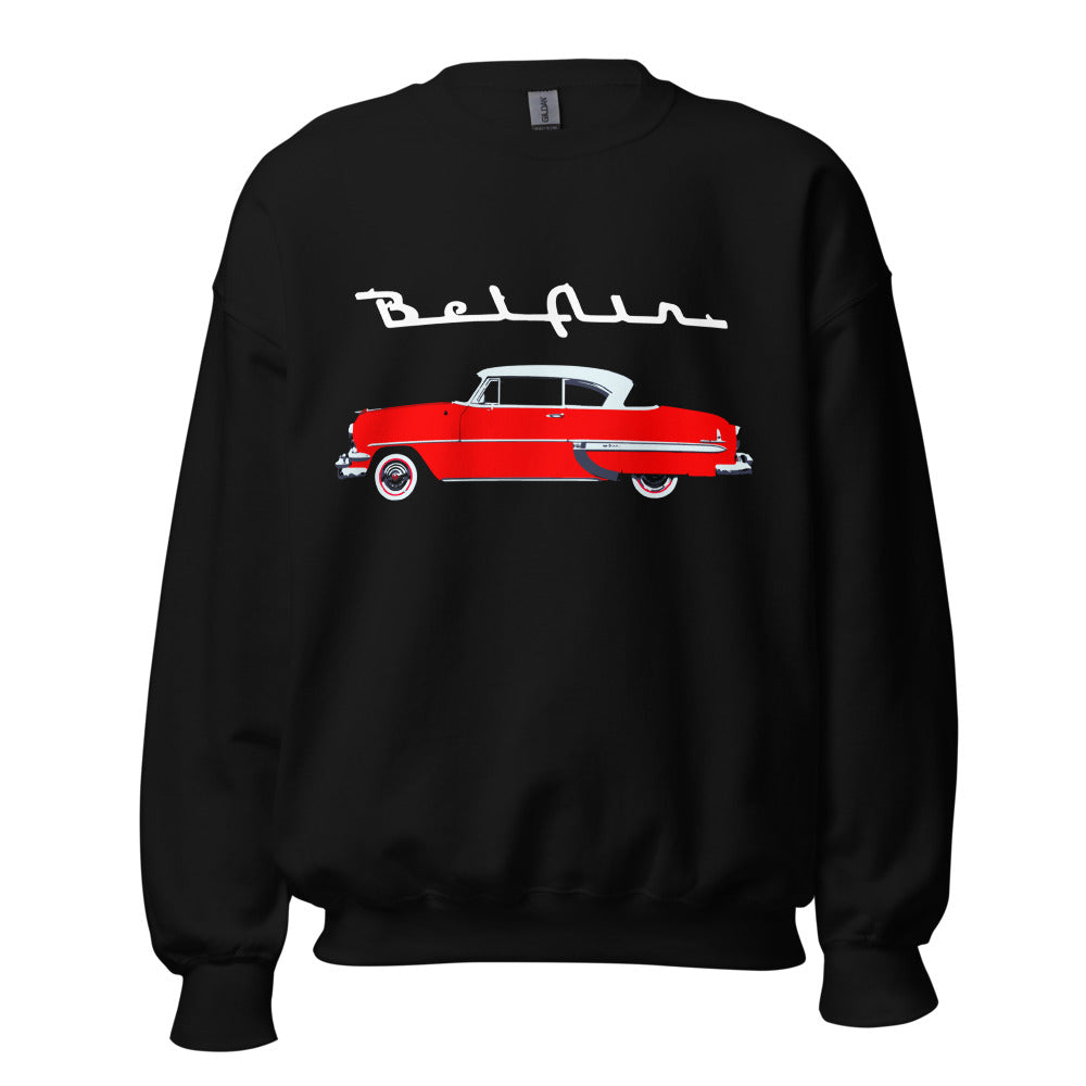 1954 Chevy Bel Air Red Antique Classic Car Collector Cars Sweatshirt