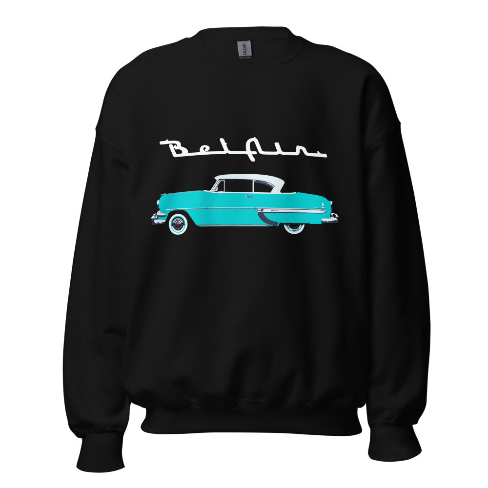 1954 Chevy Bel Air Turquoise Antique Classic Car Collector Cars Sweatshirt