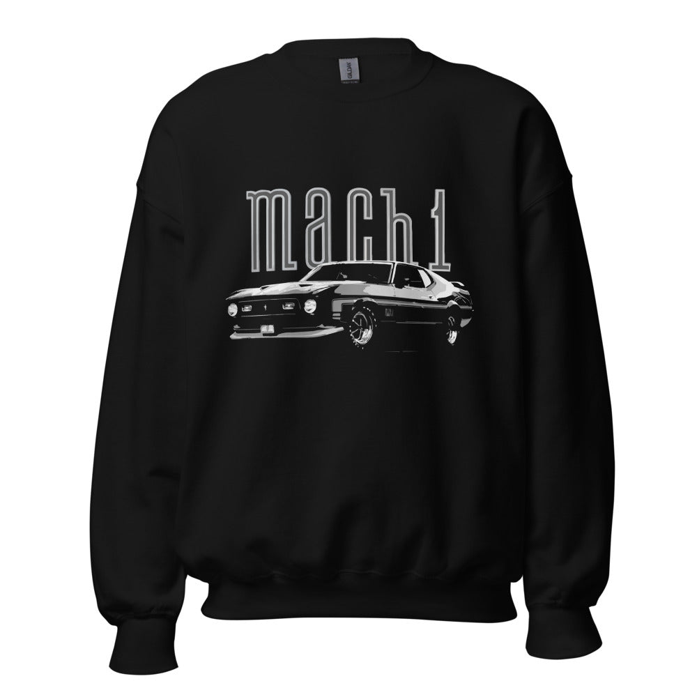 1971 Mustang Mach 1 Fastback 429 Super Cobra Jet Black Muscle Car Classic Cars Driver Sweatshirt