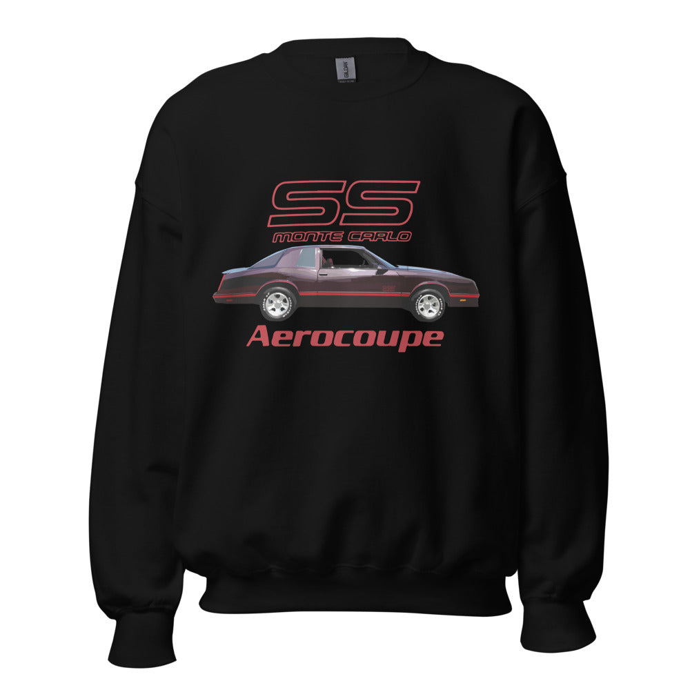 1987 Chevy Monte Carlo SS Aerocoupe Burgundy Classic Car Sweatshirt