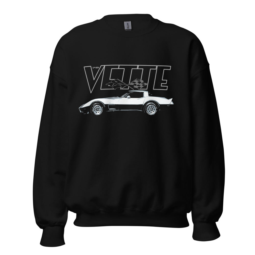 1978 Corvette C3 25th Silver Anniversary Vette Classic Car Owner Gift Sweatshirt