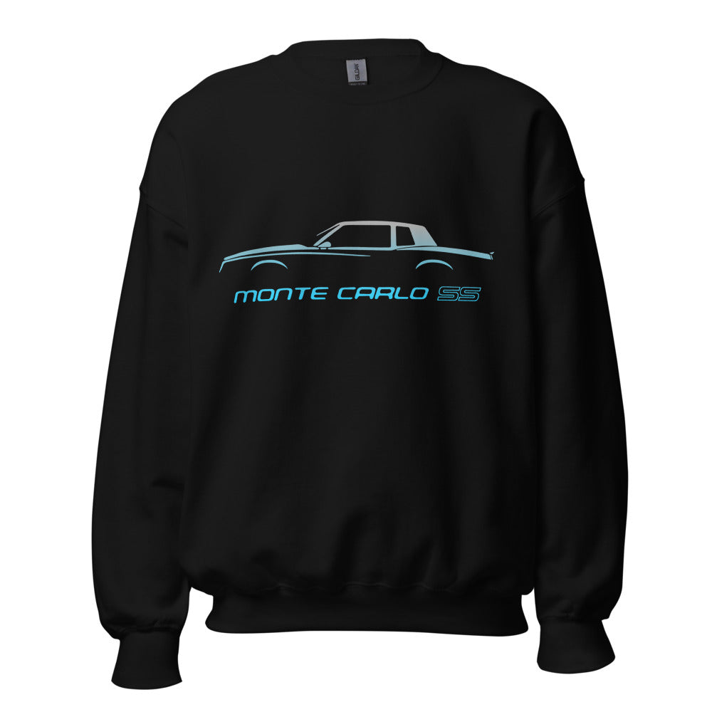 Monte Carlo SS Silhouette Chevy Classic Cars Miami Car Club Custom Sweatshirt