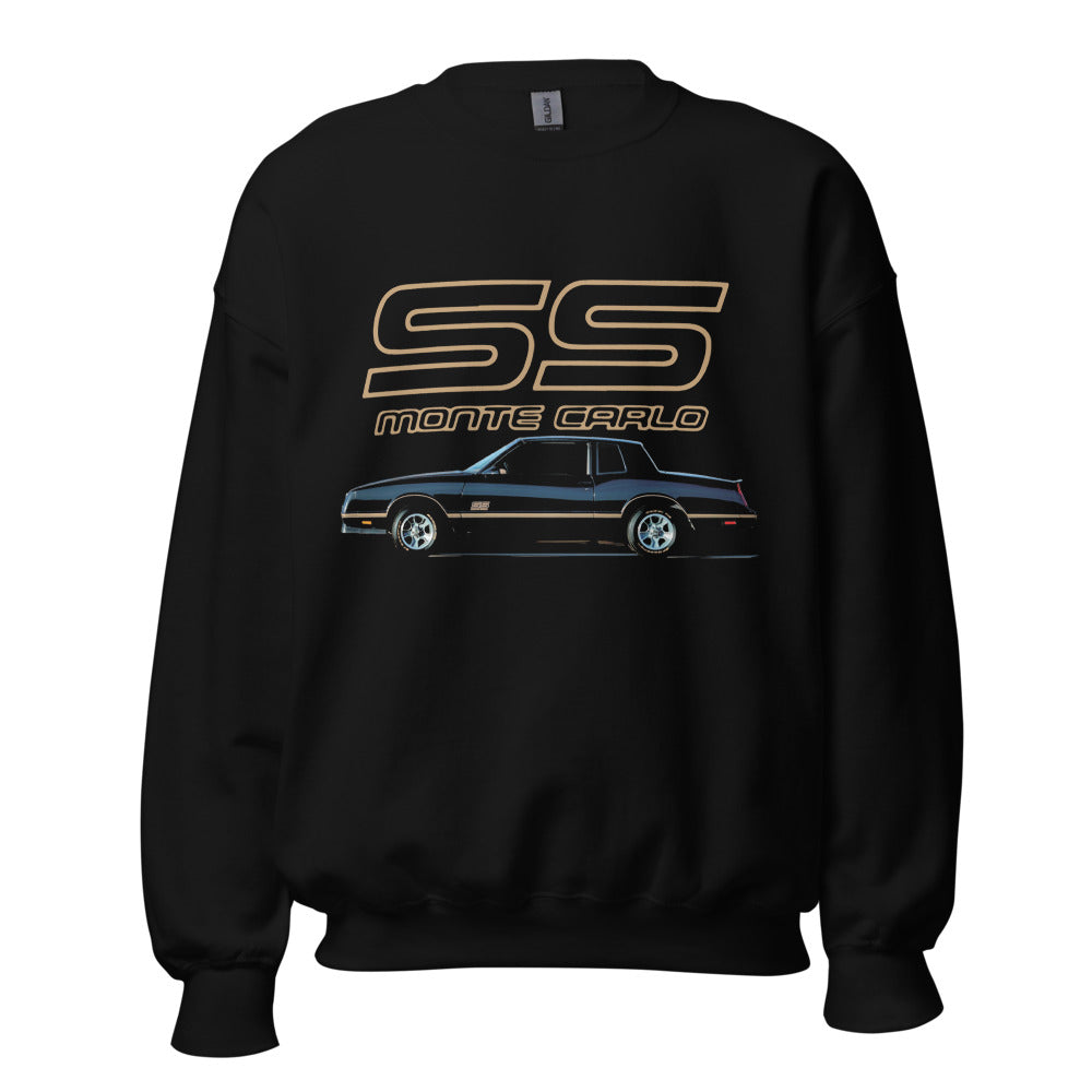 1988 Monte Carlo SS Black and Gold Classic car Emblem Sweatshirt