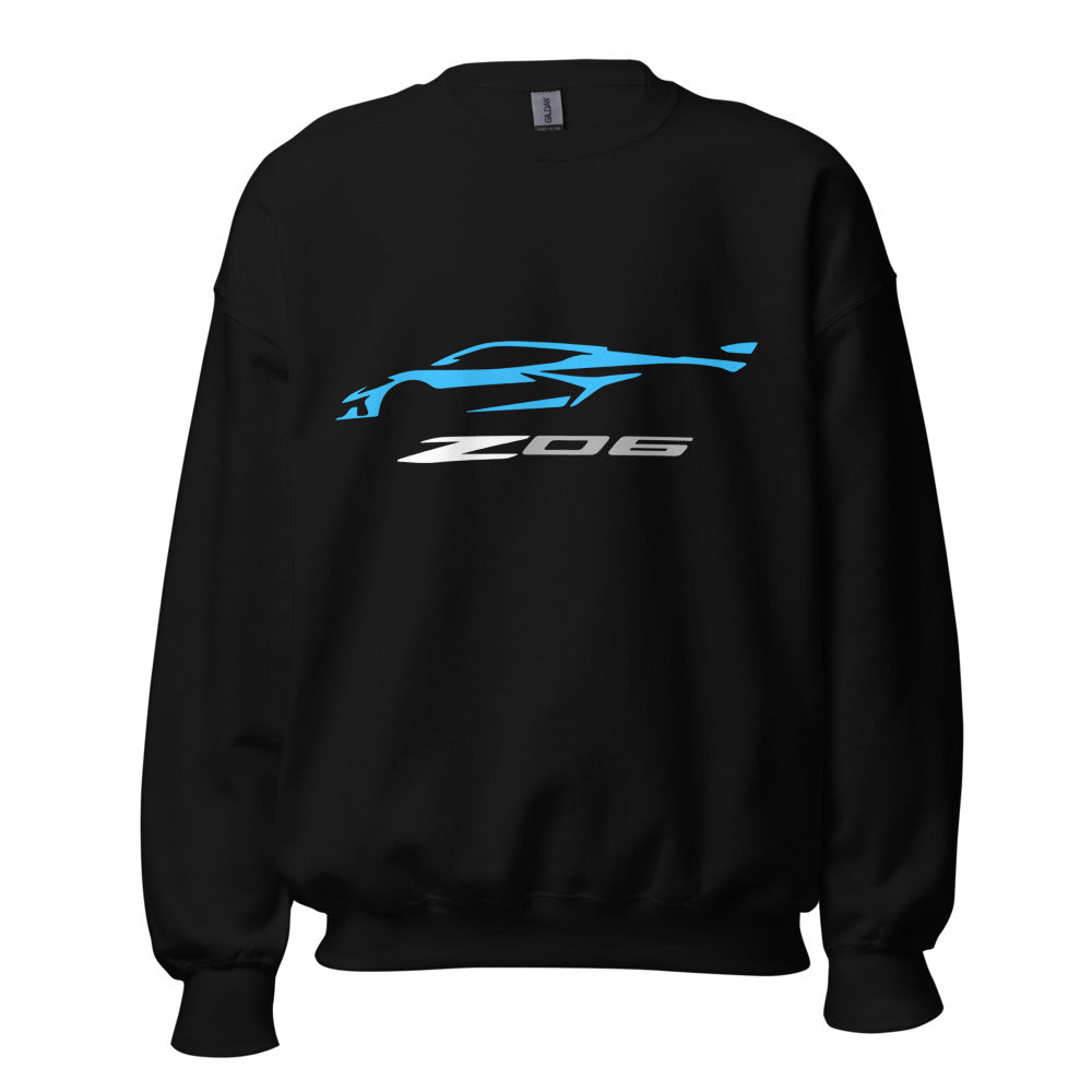 2023 Corvette Z06 C8 Vette Rapid Blue Silhouette Sweatshirt
