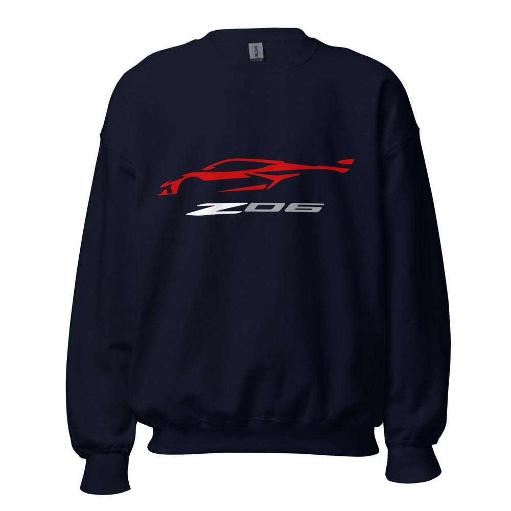 2023 Corvette Z06 C8 Torch Red Vette Silhouette Custom Sweatshirt