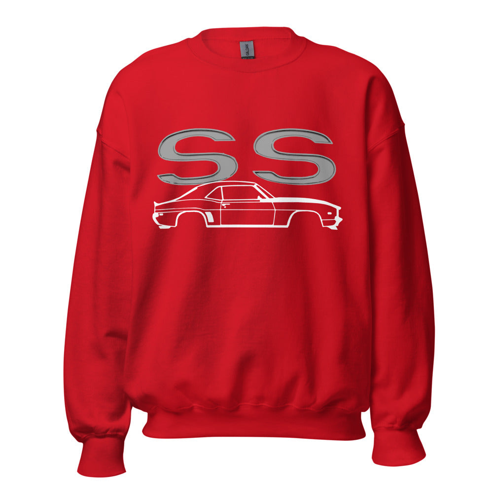 First Generation Chevy Camaro SS Line Art Custom Car Club Sweatshirt