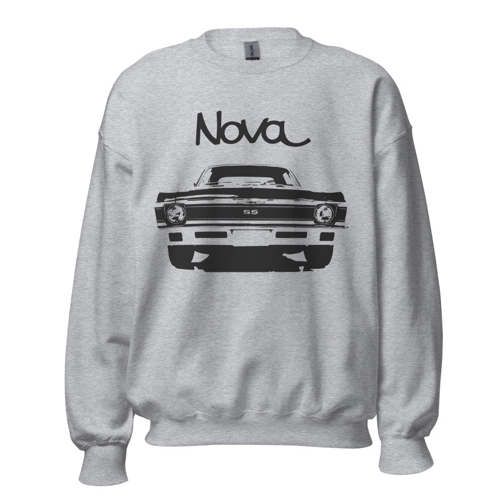 1972 Chevy Nova American muscle Classic car Drag racing Hot rod SS Unisex Sweatshirt